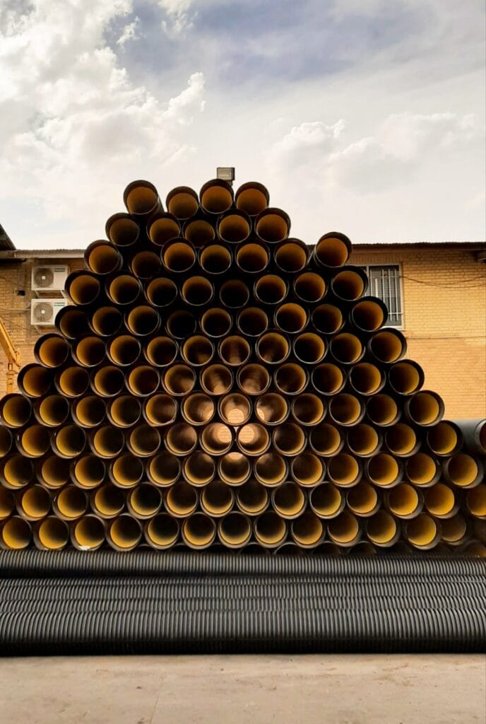 لوله های کاروگیت داخل کارخانه نشاء گستر